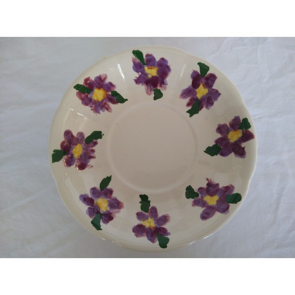 Small Hand Painted Signed Floral Pitcher and Bowl Set 1976 Violets Collectable - Picture 7 of 16